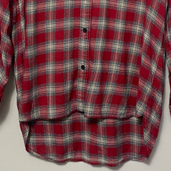 Madewell Ex-Boyfriend Fairfax Plaid Flannel Red Womens Small Button Down Shirt - Picture 3 of 9